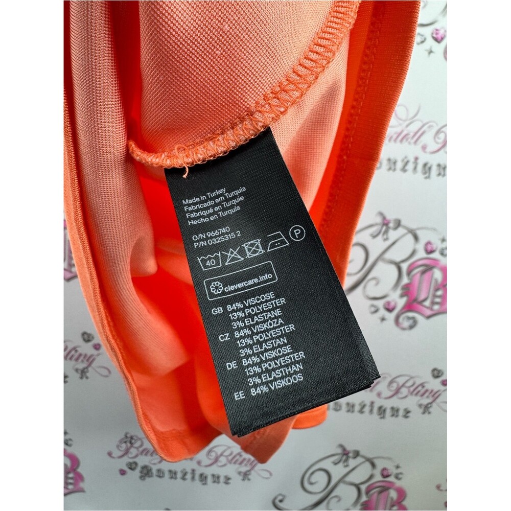 H&M tank top flowy bright neon summer Orange V-Neck Racerback Tank Top - Picture 6 of 7